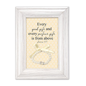 Baby Girl Blessing Gift - frame with keepsake bracelet