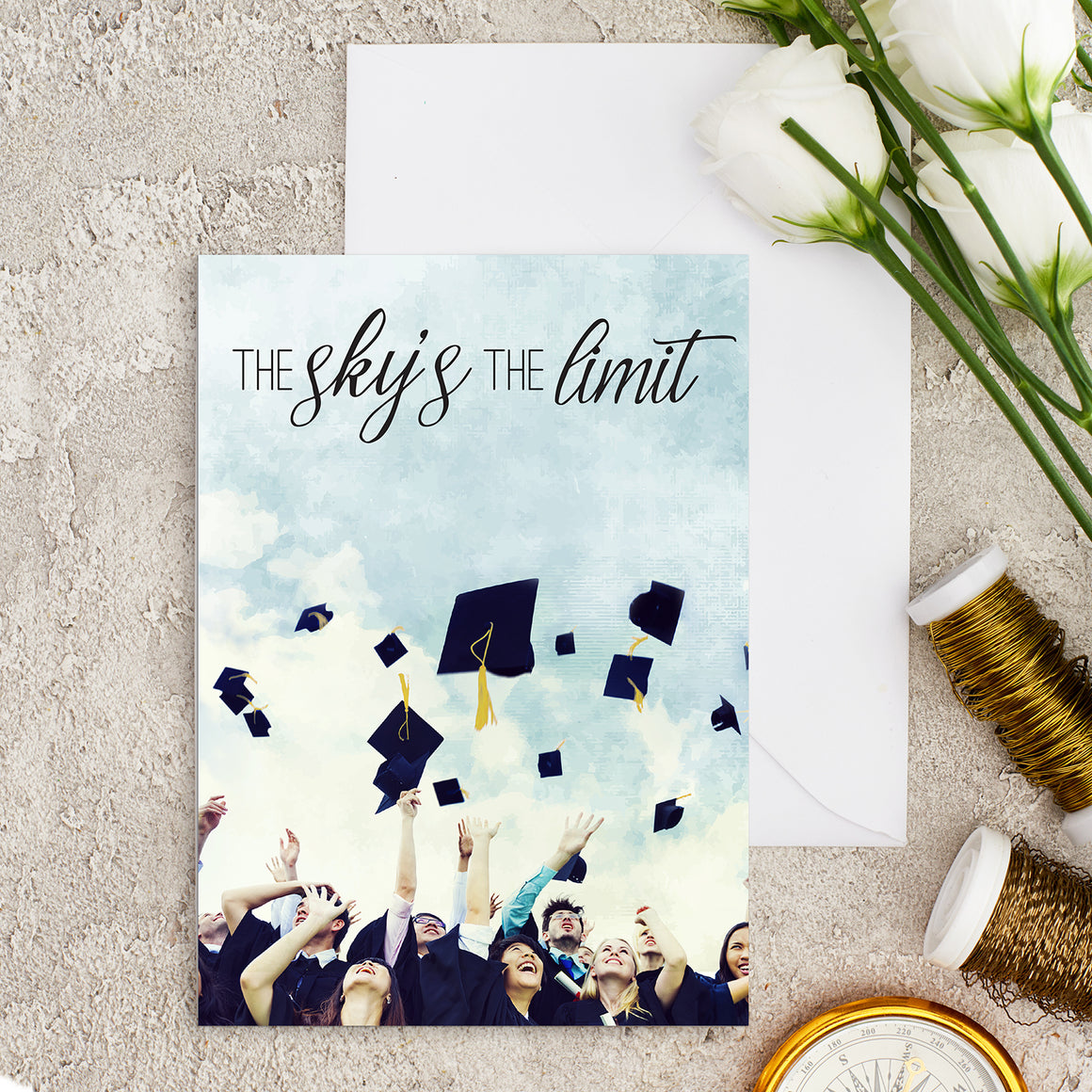 The Sky's The Limit - Graduation Greeting Card